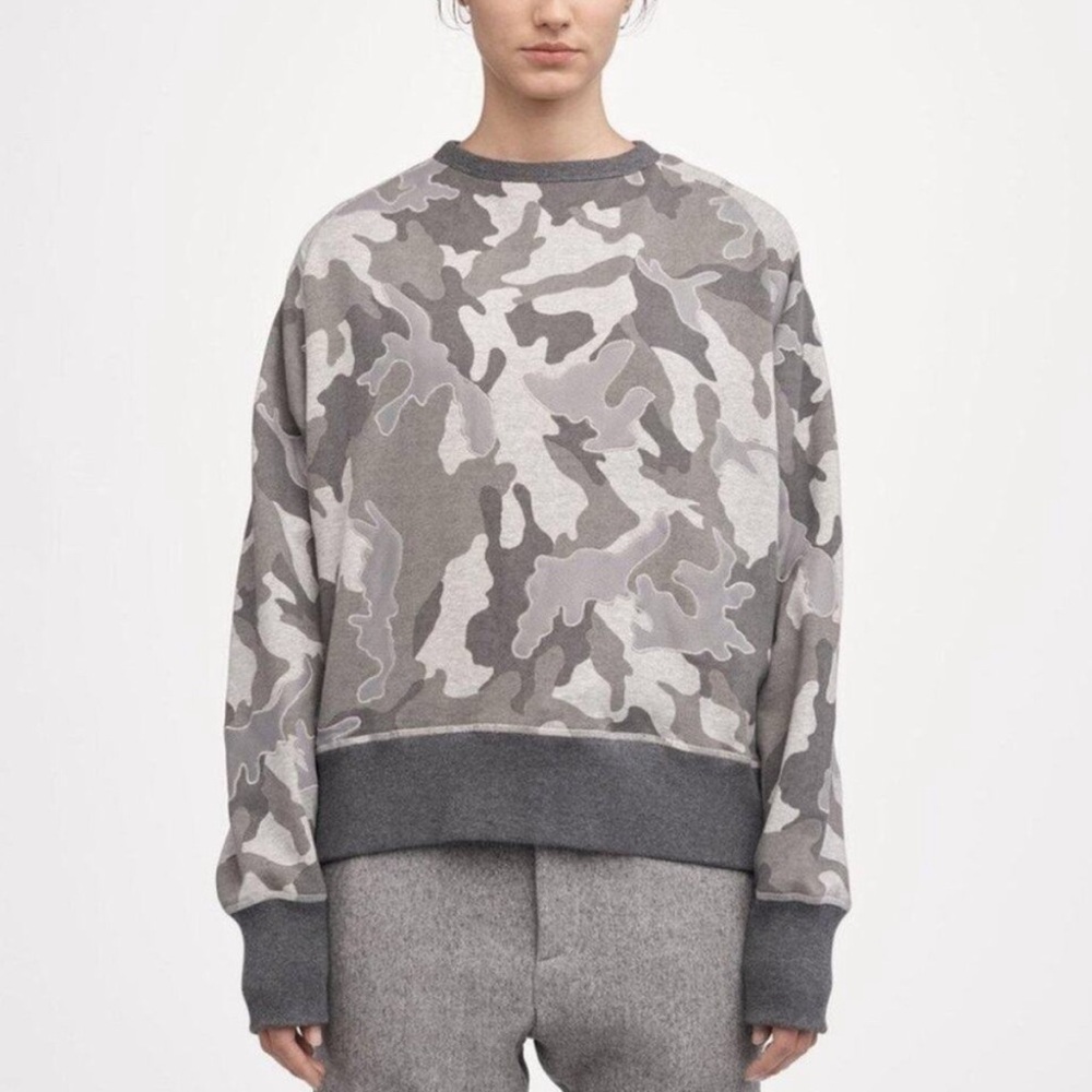 Rag & Bone Women's Mesh Camouflage Racer Long Sleeve Sweatshirt, Size M